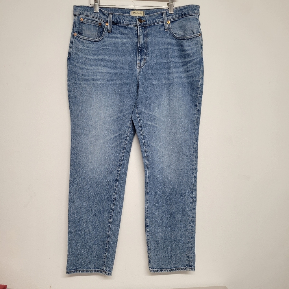 Madewell Slim Boy Jean Straight Leg Blue Denim Women's Jeans